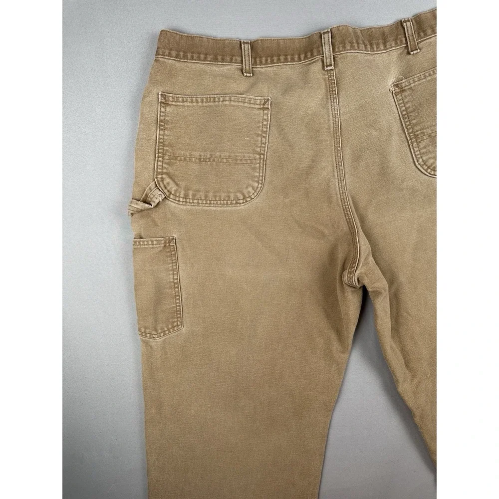 Vintage Carhartt Duck Canvas Carpenter Work Pants Distressed Faded 40x30 Tan